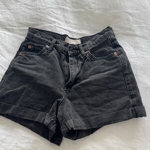 TopShop Mom Black High waisted denim shorts